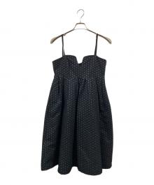 OBLI（オブリ）の古着「米沢別注ゴールドドットキャミワンピース」｜ブラック