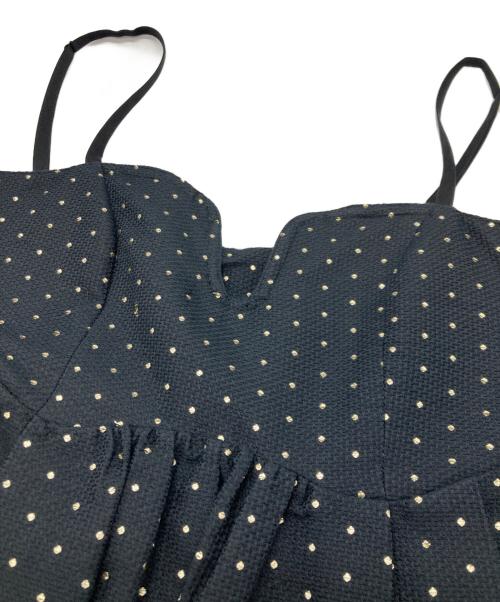 OBLI（オブリ）OBLI (オブリ) 米沢別注ゴールドドットキャミワンピース ブラック サイズ:1の古着・服飾アイテム