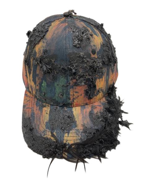 GBMOUTH（ジービーマウス）GBMOUTH (ジービーマウス) 1of1 Decostructed Nature Camo Cap ブラウン×ネイビーの古着・服飾アイテム