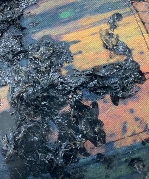 GBMOUTH（ジービーマウス）GBMOUTH (ジービーマウス) 1of1 Decostructed Nature Camo Cap ブラウン×ネイビーの古着・服飾アイテム