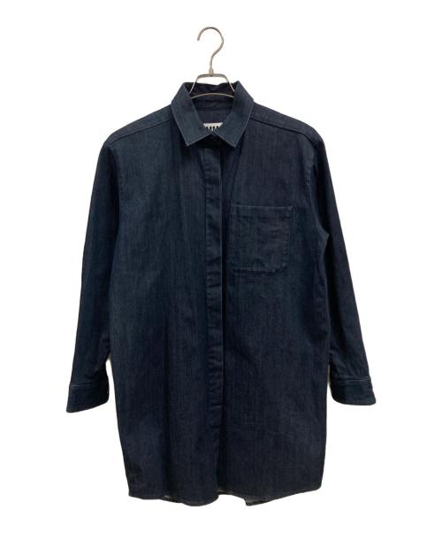 MM6 Maison Margiela（エムエムシックスメゾンマルジェラ）MM6 Maison Margiela (エムエムシックスメゾンマルジェラ) ロングデニムシャツ インディゴ サイズ:36の古着・服飾アイテム
