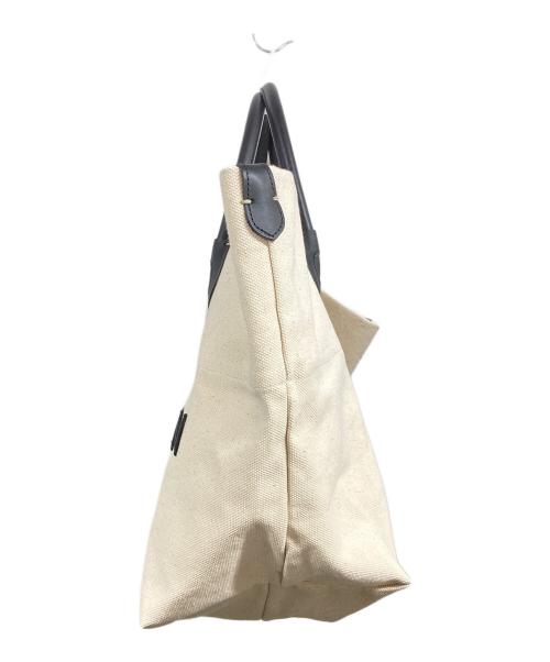 A VACATION（ア ヴァケーション）A VACATION (ア ヴァケーション) キャンバストートバッグ アイボリー×ブラックの古着・服飾アイテム