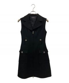 中古・古着通販】FOXEY (フォクシー) ノースリーブワンピース ブラック