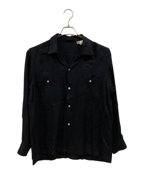 GABANARO Collection（ギャバナロ・コレクション）GABANARO Collection (ギャバナロ・コレクション) Rayon  Loop Collar Shirt ブラック サイズ:1の古着・服飾アイテム