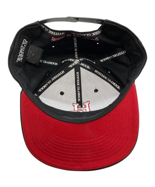 Hysteric Glamour（ヒステリックグラマー）Hysteric Glamour (ヒステリックグラマー) HG刺繍 ベースボールキャップ レッド×ブラックの古着・服飾アイテム