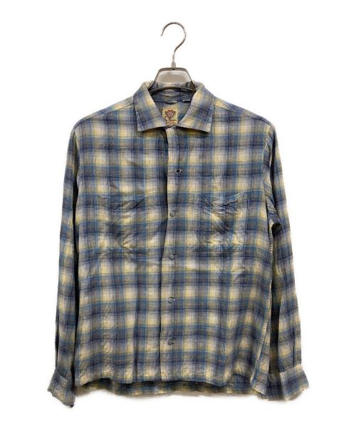 Davinci（ダヴィンチ）Davinci (ダヴィンチ) レーヨンチェックシャツ ブルー サイズ:Ｍの古着・服飾アイテム