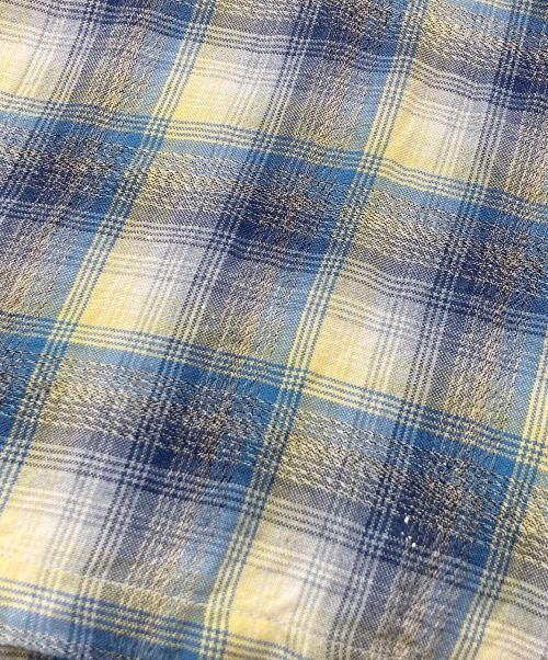 Davinci（ダヴィンチ）Davinci (ダヴィンチ) レーヨンチェックシャツ ブルー サイズ:Ｍの古着・服飾アイテム