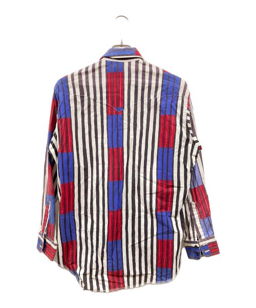Wrangler（ラングラー）Wrangler (ラングラー) ストライプシャツ レッド サイズ:XLの古着・服飾アイテム