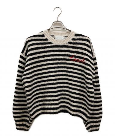 中古・古着通販】COACH (コーチ) アルパカ混ボーダー刺繍ニット