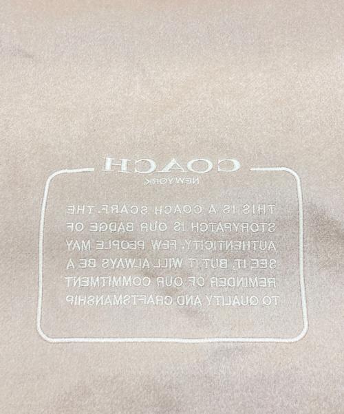 COACH（コーチ）COACH (コーチ) エンブロイダード パッチ カシミヤ マフラー ベージュの古着・服飾アイテム