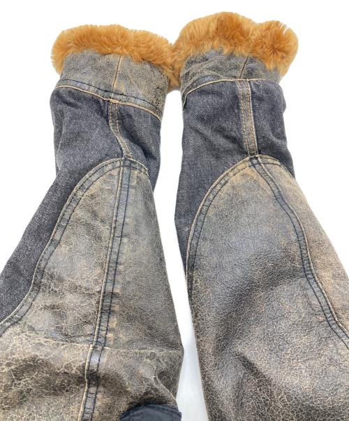 AVIREX（アヴィレックス）AVIREX (アヴィレックス) デニムレザー切替B-3ジャケット ブラック サイズ:Ｍの古着・服飾アイテム