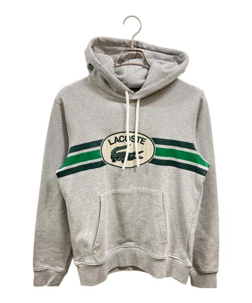 LACOSTE（ラコステ）LACOSTE (ラコステ) モノグラムレイヤードオーバルロゴスウェットフーディー グレー サイズ:3の古着・服飾アイテム