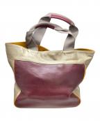 A.D.M.J.エーディーエムジェイ）の古着「レザートートバッグ」｜ブラウン×ゴールド