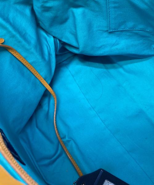 A.D.M.J.（エーディーエムジェイ）A.D.M.J. (エーディーエムジェイ) レザートートバッグ ブラウン×ゴールドの古着・服飾アイテム