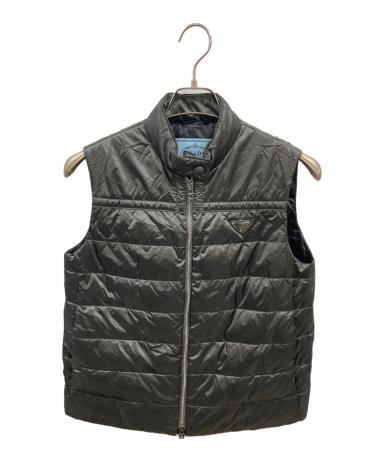 中古・古着通販】PRADA (プラダ) ロゴプレートダウンベスト グレー