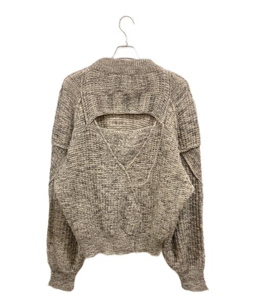 PHOTOCOPIEU（フォトコピュー）PHOTOCOPIEU (フォトコピュー) モヘヤ混パッチワークニット ベージュ サイズ:TUの古着・服飾アイテム