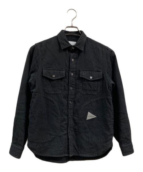 and wander（アンドワンダー）and wander (アンドワンダー) twill c/w LS shirt グレー サイズ:Sの古着・服飾アイテム