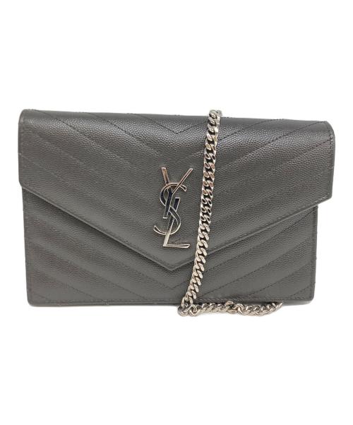 Saint Laurent Paris（サンローランパリ）Saint Laurent Paris (サンローランパリ) ENVOLOPE CHAIN WALLET　HPP3939531 グレーの古着・服飾アイテム