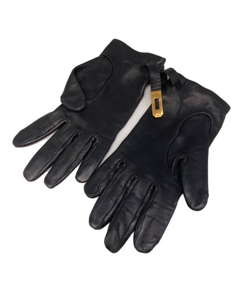 HERMES（エルメス）HERMES (エルメス) レザーグローブ ブラックの古着・服飾アイテム