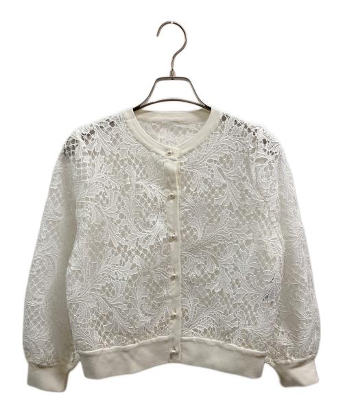 ANAYI（アナイ）ANAYI (アナイ) レースカーディガン ホワイト サイズ:38の古着・服飾アイテム