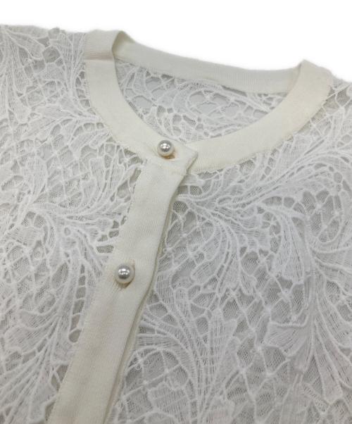 ANAYI（アナイ）ANAYI (アナイ) レースカーディガン ホワイト サイズ:38の古着・服飾アイテム