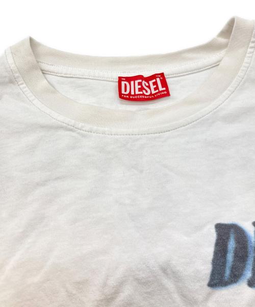 DIESEL（ディーゼル）DIESEL (ディーゼル) プリントカットソー ホワイト サイズ:XLの古着・服飾アイテム