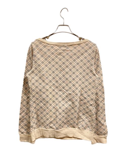 BURBERRY BLUE LABEL（バーバリー ブルー レーベル）BURBERRY BLUE LABEL (バーバリー ブルー レーベル) ノヴァチェック柄スウェット ベージュ サイズ:Ｍの古着・服飾アイテム