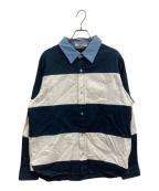 UGGアグ）の古着「デニムネック ボーダーシャツ」｜ネイビー