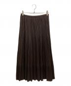 HUMAN WOMANヒューマンウーマン）の古着「オーガンジープリーツスカート」｜ブラウン