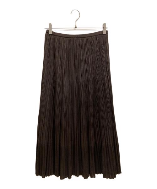 HUMAN WOMAN（ヒューマンウーマン）HUMAN WOMAN (ヒューマンウーマン) オーガンジープリーツスカート ブラウン サイズ:Ｍの古着・服飾アイテム