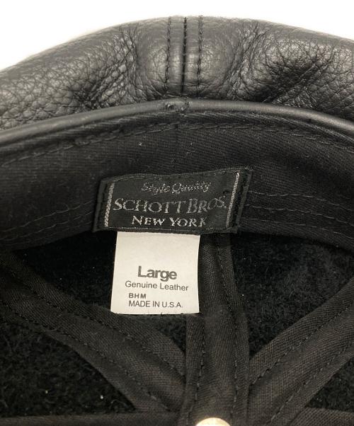 SCHOTT BROS.（ショット）SCHOTT BROS. (ショット) レザーキャスケット ブラックの古着・服飾アイテム