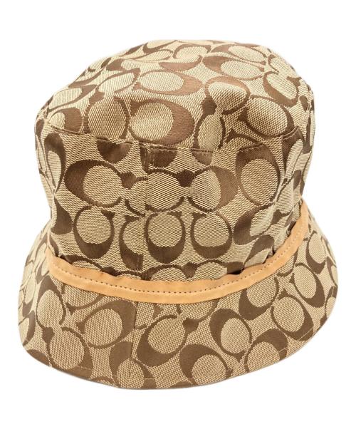 COACH（コーチ）COACH (オールドコーチ) シグネチャーバケットハット ブラウン×ベージュ サイズ:Sの古着・服飾アイテム