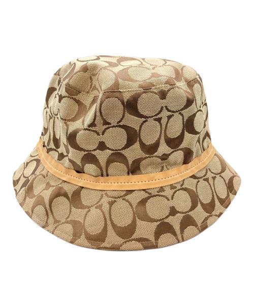 COACH（コーチ）COACH (オールドコーチ) シグネチャーバケットハット ブラウン×ベージュ サイズ:Sの古着・服飾アイテム