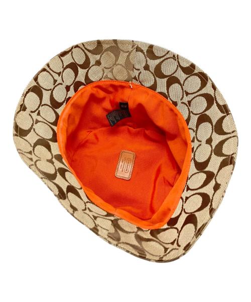 COACH（コーチ）COACH (オールドコーチ) シグネチャーバケットハット ブラウン×ベージュ サイズ:Sの古着・服飾アイテム