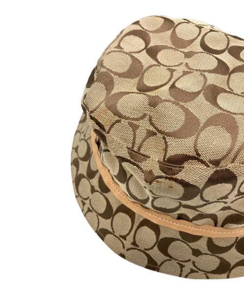 COACH（コーチ）COACH (オールドコーチ) シグネチャーバケットハット ブラウン×ベージュ サイズ:Sの古着・服飾アイテム
