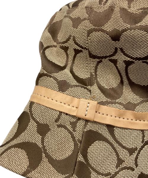 COACH（コーチ）COACH (オールドコーチ) シグネチャーバケットハット ブラウン×ベージュ サイズ:Sの古着・服飾アイテム
