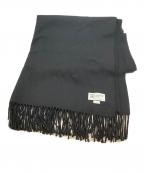 JOHNSTONS OF ELGINジョンストンズオブエルガン）の古着「カシミヤ大判ストール」｜ブラック