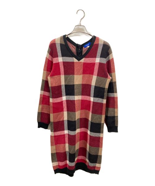 BLUE LABEL CRESTBRIDGE（ブルーレーベルクレストブリッジ）BLUE LABEL CRESTBRIDGE (ブルーレーベルクレストブリッジ) ニットワンピース レッド サイズ:Ｍの古着・服飾アイテム