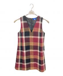 BLUE LABEL CRESTBRIDGE（ブルーレーベルクレストブリッジ）の古着「ノースリーブワンピース」｜レッド×ブラック