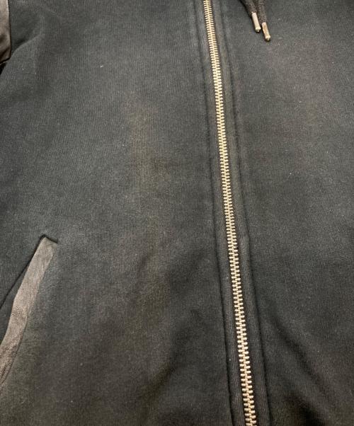DIESEL（ディーゼル）DIESEL (ディーゼル) 袖レザー切替ジップパーカー ブラック サイズ:不明の古着・服飾アイテム