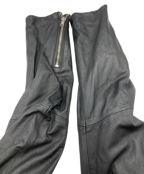 DIESEL（ディーゼル）DIESEL (ディーゼル) 袖レザー切替ジップパーカー ブラック サイズ:不明の古着・服飾アイテム