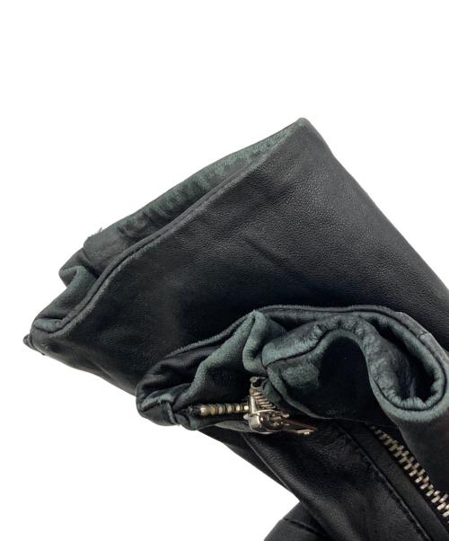 DIESEL（ディーゼル）DIESEL (ディーゼル) 袖レザー切替ジップパーカー ブラック サイズ:不明の古着・服飾アイテム