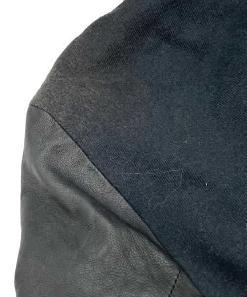 DIESEL（ディーゼル）DIESEL (ディーゼル) 袖レザー切替ジップパーカー ブラック サイズ:不明の古着・服飾アイテム