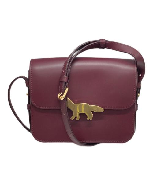 maison kitsune（メゾンキツネ）MAISON KITSUNE (メゾンキツネ) EDIE バッグ ワインレッドの古着・服飾アイテム