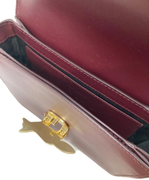 maison kitsune（メゾンキツネ）MAISON KITSUNE (メゾンキツネ) EDIE バッグ ワインレッドの古着・服飾アイテム