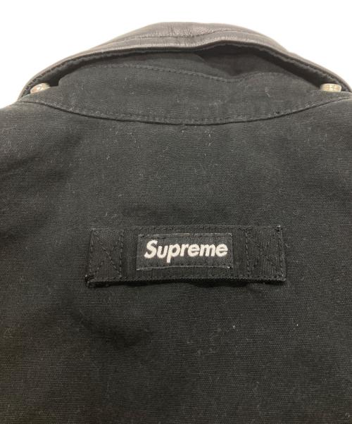 SUPREME（シュプリーム）SUPREME (シュプリーム) Leather Collar Utility Jacket ブラック サイズ:Lの古着・服飾アイテム