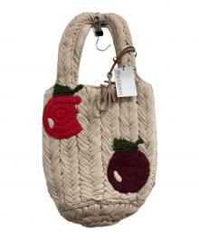 J.W.ANDERSON（ジェイダブリューアンダーソン）の古着「リンゴモチーフ編み込みトートバッグ」｜アイボリー