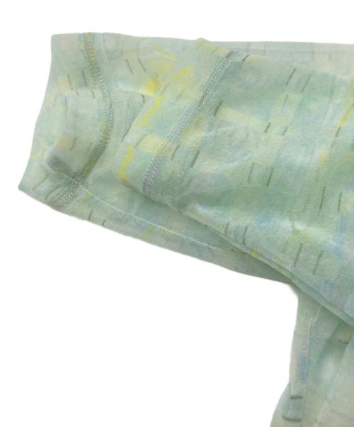 Mame Kurogouchi（マメクロゴウチ）mame kurogouchi (マメクロゴウチ) Marble Printed Plaid Sheer Crew Neck Top グリーン サイズ:2の古着・服飾アイテム