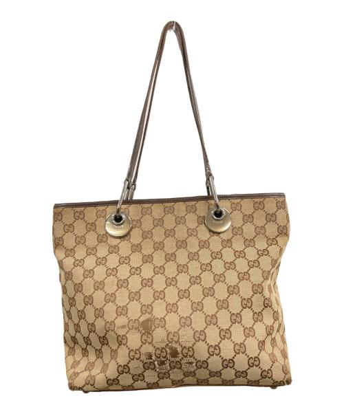 GUCCI（グッチ）GUCCI (グッチ) GGキャンバストートバッグ ブラウンの古着・服飾アイテム