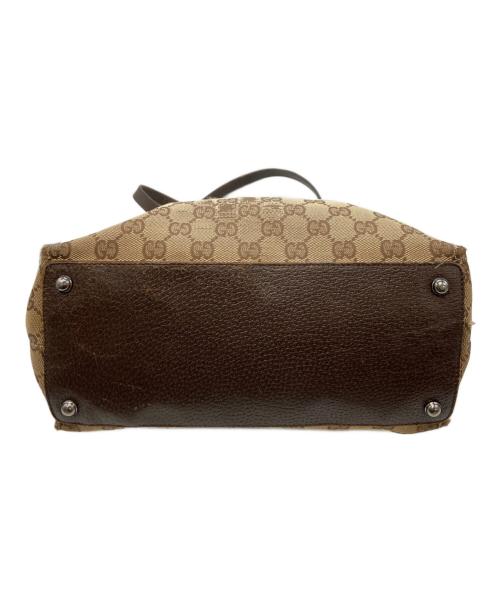 GUCCI（グッチ）GUCCI (グッチ) GGキャンバストートバッグ ブラウンの古着・服飾アイテム